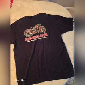 Black Old Guys Rule T-Shirt with Motorcycle Graphic Mens XL Cotton